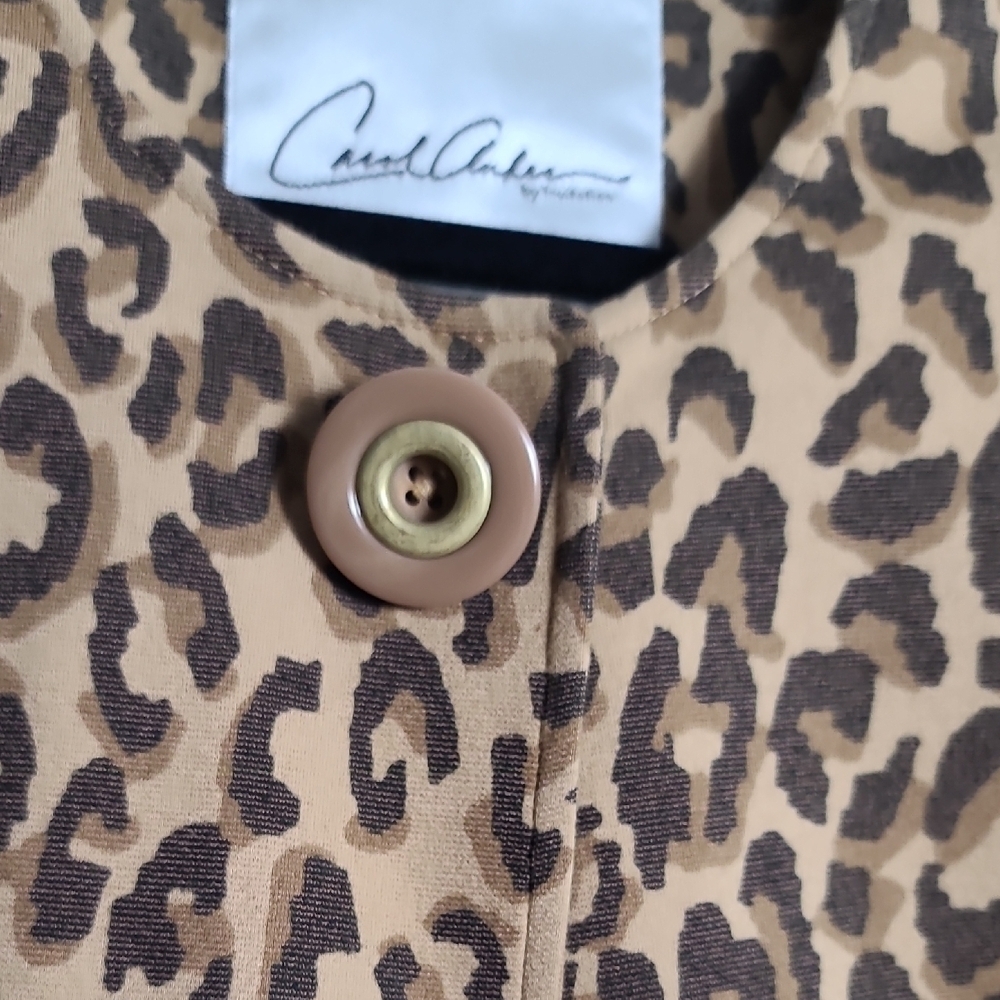 CAROL ANDERSON By Invitation Leopard Print Jacket 3/4 Sleeve w/Pockets Size XS - Picture 6 of 16